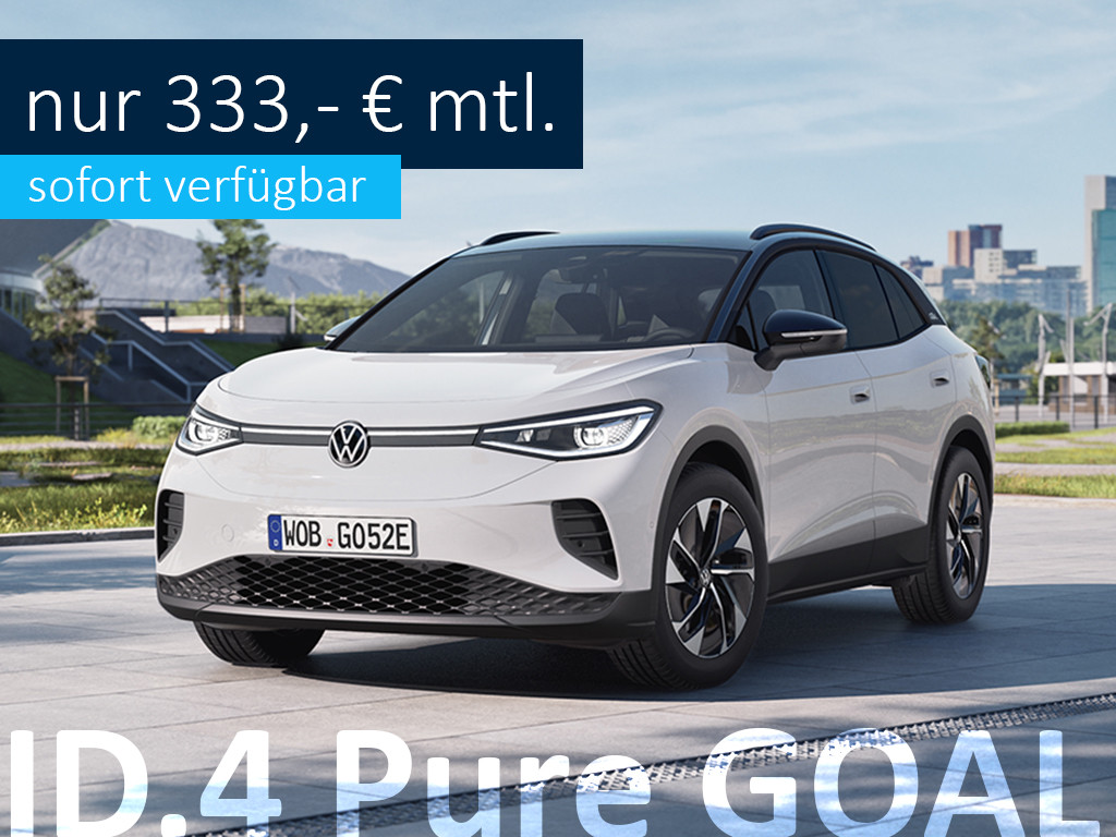 VW ID. 4 Pro in Weiß. Nur 333,- € mtl. sofort Verfügbar
