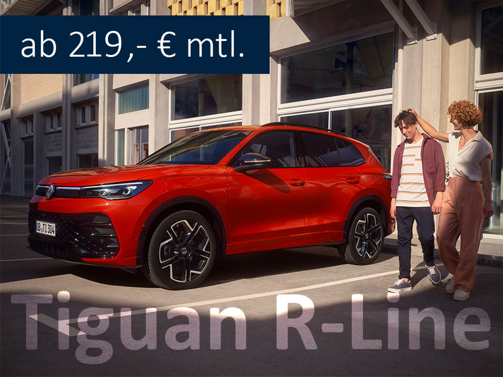 VW Tiguan R-Line in Rot. AB 269,- € mtl.