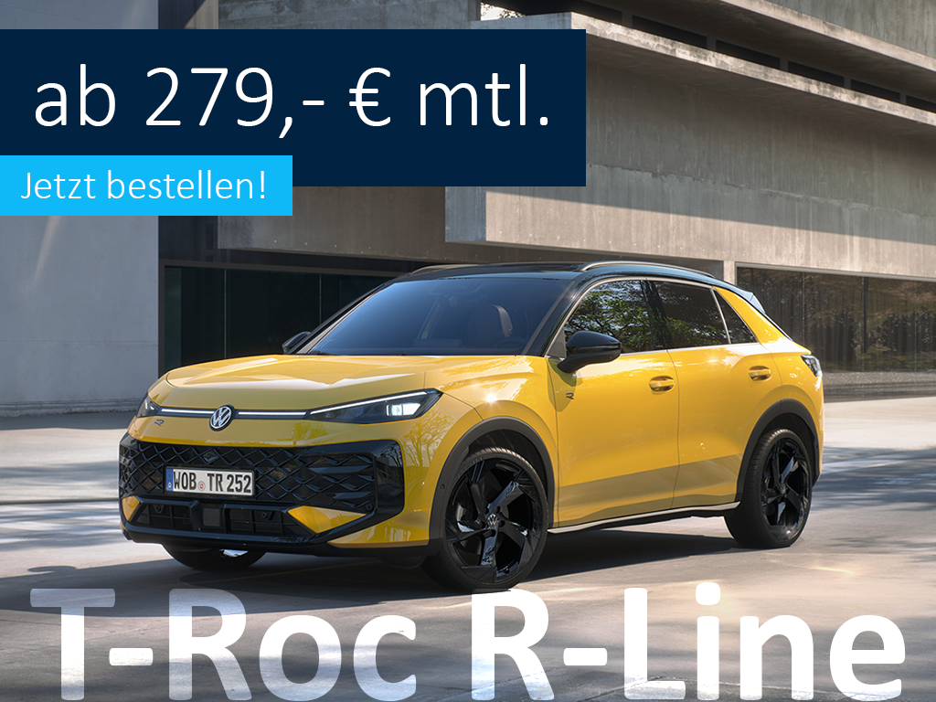T-Roc R-Line in Gelb. Ab 279,- Euro mtl.
