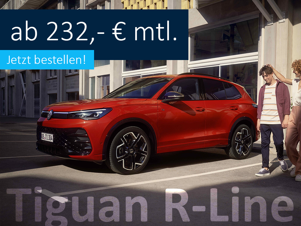 Tiguan R-Line in Rot. Ab 232 Euro mtl.